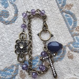 Lucky Brand Purple and Gold Charm Bracelet